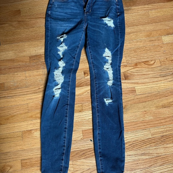American Eagle Outfitters Denim - American Eagle Outfitters Dark Blue Distressed Skinny Jeans